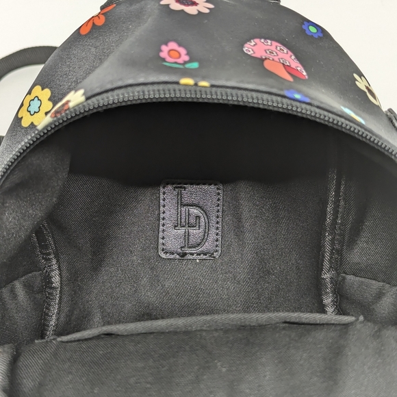 Mini Backpack - Festival/Rave Bag Black with Flowers & Mushrooms by Like Dreams - Picture 8 of 8